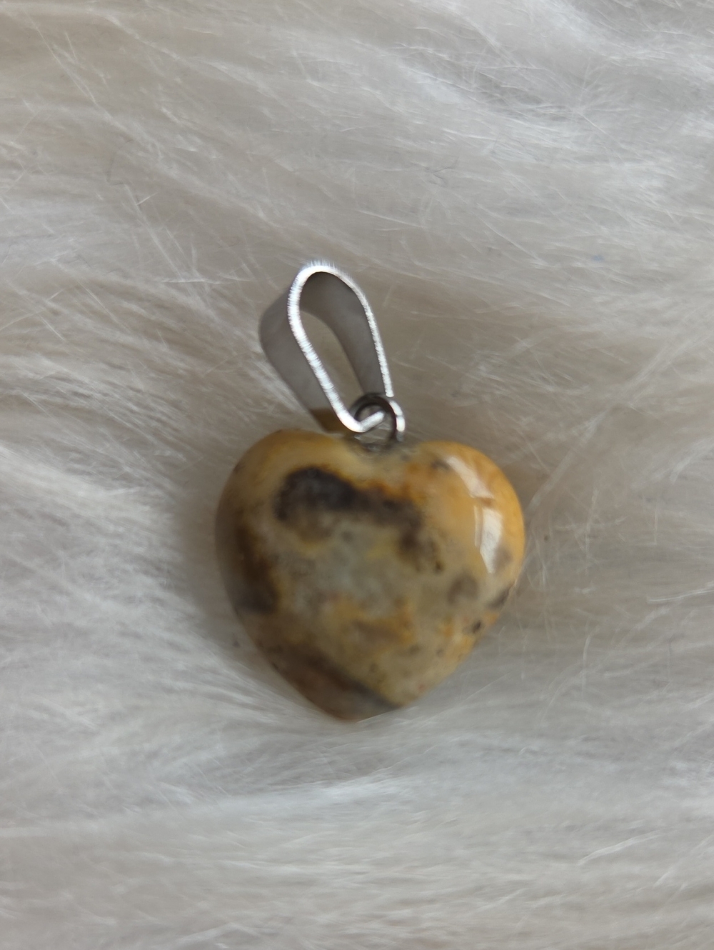 Mexican Laguna Lace Agage Heart Shaped Necklace Pendant